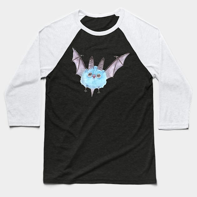 Fluffy Bat Baseball T-Shirt by Créa'RiBo